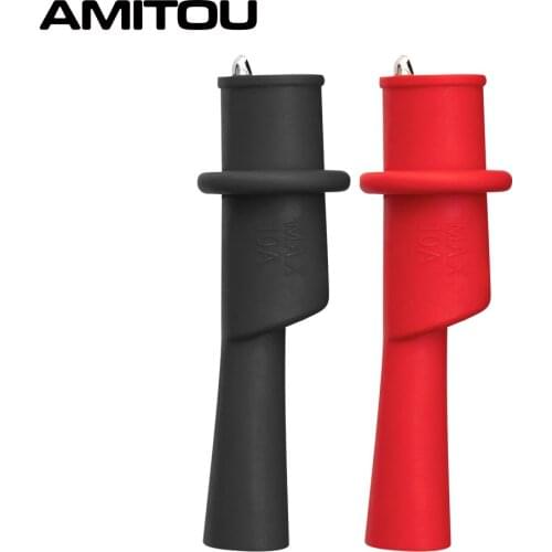 AMITOU 1 Pair Alligator Crocodile Test Clip Clamp For Multimeter Tester Probe New Digital Multimeter Electronic Accessory