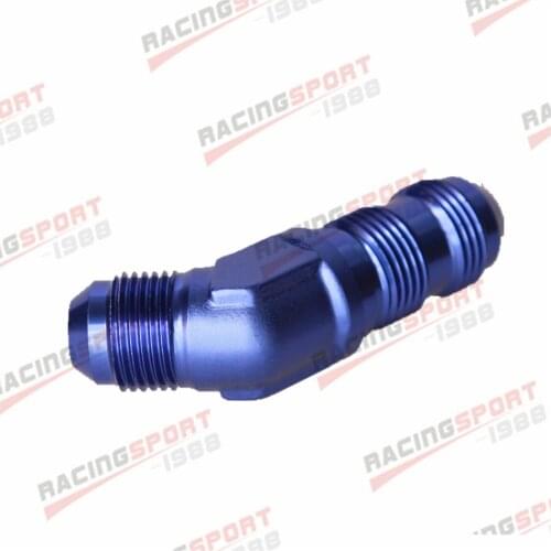AN-4 AN4 4AN 45 Degree Bulkhead Fitting Adapter Aluminum Blue