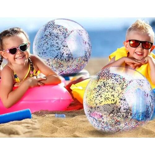 Glittering Balls Inflatable Bubble Balls Transparent Beach Ball Pool Play Ball Inflatable Ball Photo Props Kids Adult Party Toys