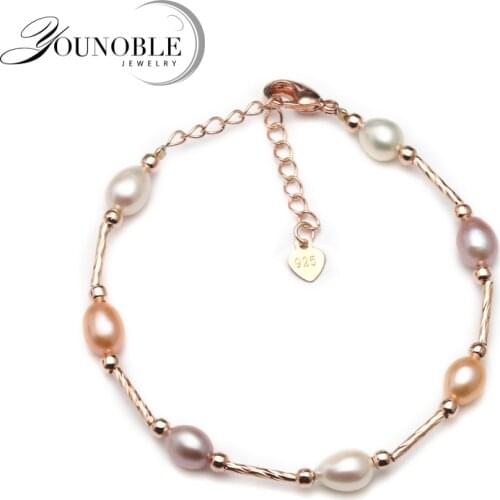 Real Natural Freshwater Pearl Bracelet For Women,fashion Multi Color Adjustable Bracelet Femme Birthday Gift