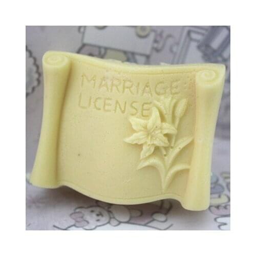 C240 MARRIGE LICENSE Art Silicone Soap mold Craft Molds DIY Handmade soap molds