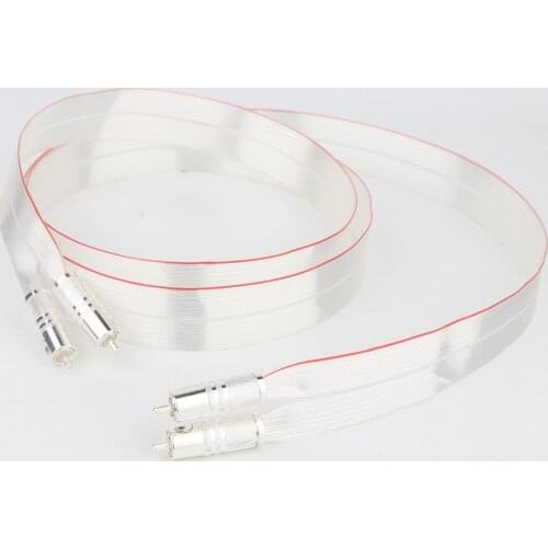 One Piece SR-02 Red Draw RCA Interconnect Signal Cable With Cardas Silver Plated RCA Connector Plug