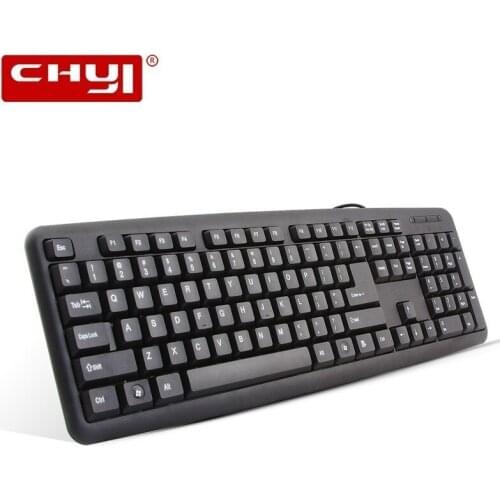 CHYI USB Wired Black Keyboard Ergonomic Gaming Computer Keyboard 104 Keys Office Keypad for PC Laptop Desktop