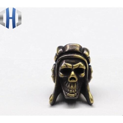 EDC Brass Knife Beads Pendant Umbrella Rope Pendant Flashlight Pendant Pilot Skull DIY Paracord Beads EDC