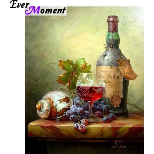 Ever Moment 5D Diamond Embroidery Fruit wine DIY Diamond Painting Cross Stitch Square Needlework Mosaic Decor Paintings ASF620