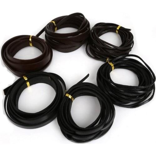 Top Quality Width 3/5/10mm Leather bracelets rope genuine real cow cord String (2mm Thick) for DIY Necklace Jewelry Craft
