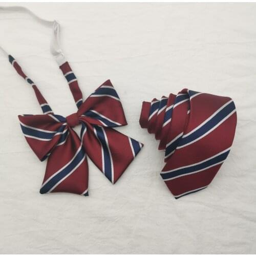 Red Brown Striped Suit Top Student JK/DK College Style Japanese Hand Tie Bow Tie Bow Tie School Uniform Business Attirewomen tie