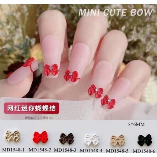 10pcs/bag Nail Art Metal 3D Charms Different Mini Bow Bowtie Decoration MD1548