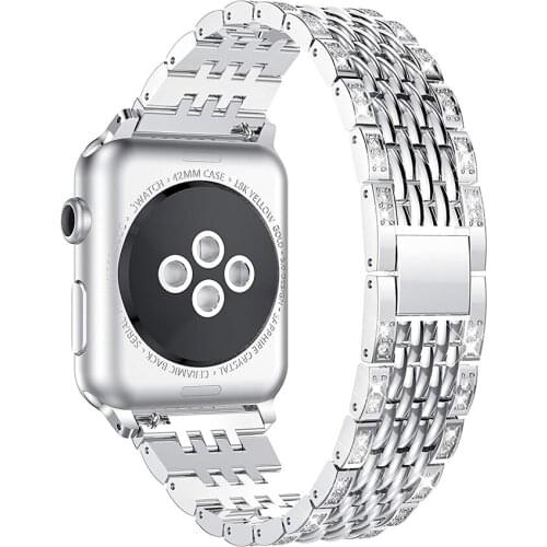 Luxury metal strap for Apple Watch 6 5 4 SE 40mm 44mm strap for iwatch series 3 38mm 42mm diamond stainless steel strap