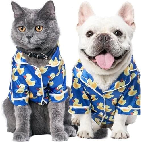 Cute Small Dog Cat Shirt Blue Dog Pajamas Luxury Pet Dog Clothes 2020 Super Soft for Chihuahua Yorkies Puppy Clothing