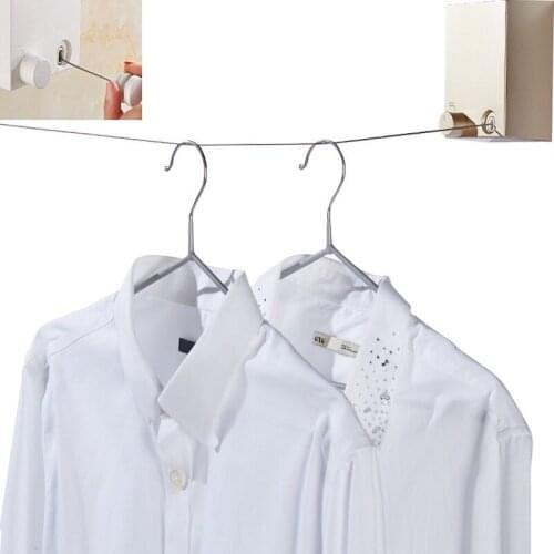 Invisible Retractable Clothesline Indoor Laundry Hanger Dryer Hanger Telescopic Stainless Steel Clothesline Clothes Drying Rack