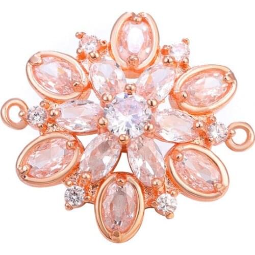 NEW Supplies For Jewelry wholesale gold rose gold copper metal CZ rhinestone angel charms connectors for jewelry making