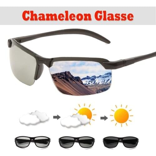 New Classic Photochromic Men Brand Designer Chameleon Outdoor Driving Safty Sun glasses Male Change Color Goggles UV400 oculos