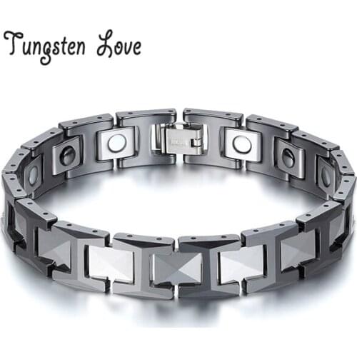 Wholesale Jewelry Mens Germanium Health Magnetic Therapy Radiation Fatigue Bracelet Tungsten Ceramic Bracelet pulsera hombre