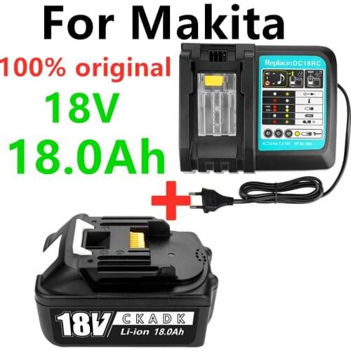 2021S original BL1860 Rechargeable Battery 18V18000mAh Lithium ion for Makita 18V Battery BL1840 BL1850 BL1860B LXT400+charger