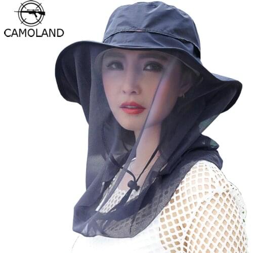 UPF50+ Summer Bucket Hat Breathable Mesh anti-Mosquito Sun Hat Men Women Fishing Cap Sun Protection Insect Bug Bee Gnats Outdoor
