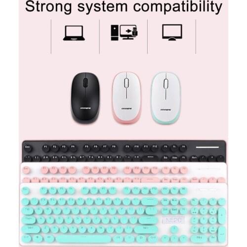Durable 1 Set Simple Mute Wireless Optical Mouse ABS Computer Keyboard Comfortable for Notebook