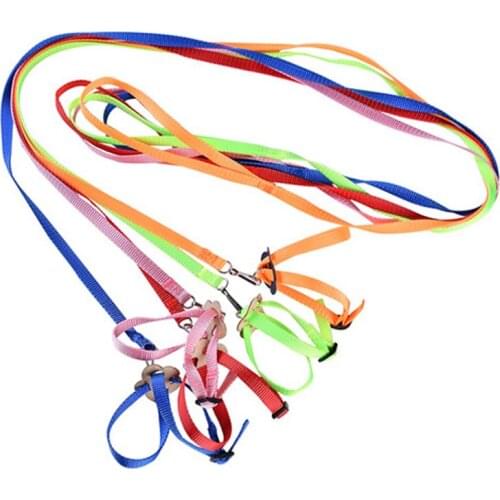 2 PCS Adjustable Hamster Vest Leash Pet Guinea Pig Squirrel Rabbit Rats Outdoor Anti-Lost Harness Leash Small Animals Supplies