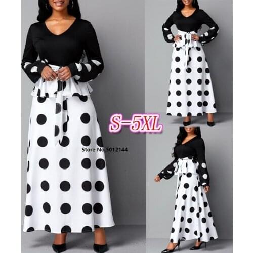 S-5XL Plus Size Autumn African Dresses For Women 2020 New Dashiki Black African Clothes Retro Africa Bodycon Long Maxi Dress