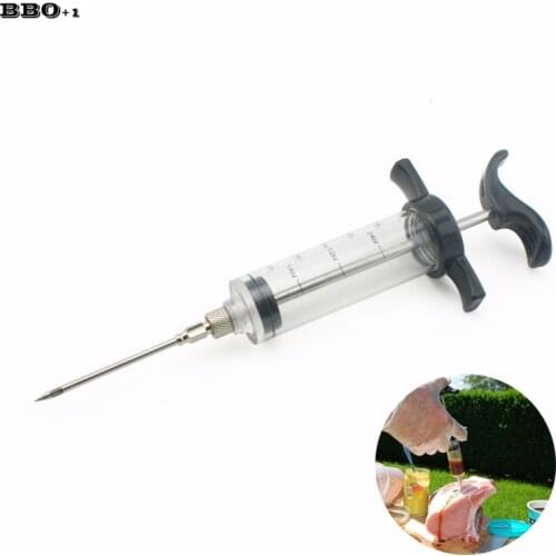 Black Meat Marinade Injector Marinade Syringe Flavour Injector BBQ Cooking Meat Poultry Turkey Chicken Beef BBQ Accessories