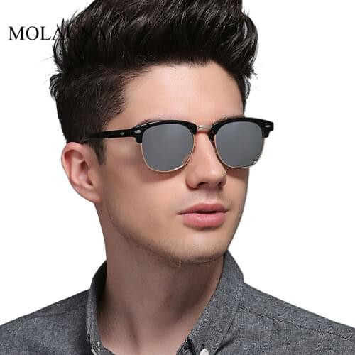 2020 Vintage Polarized Sunglasses Men Women Classic Semi-Rimless Mirror Sun Glasses Brand Designer Retro Glasses Oculos UV400