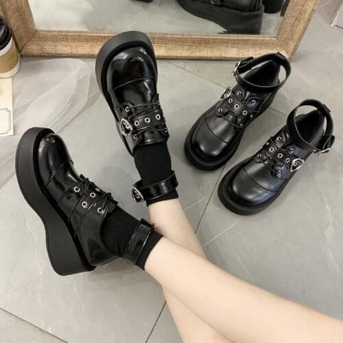 Jk Uniform Lolita Shoes Women Mary Jane Platform Shoes Cosplay Round Toe Thick Heels Woman 2021 Ladies Female Pumps Chunky Heels