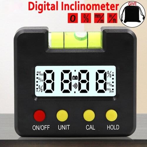 LCD Digital Display Ultra-small size Protractor Inclinometer Level Meter 0.1 Degree Resolution and Degree Range simple operation