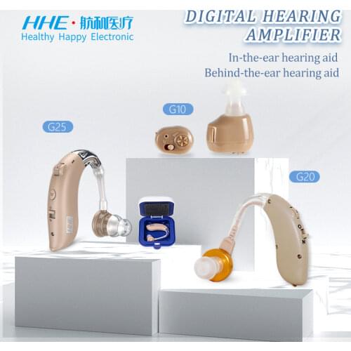 HHE Sound Amplifier Hearing Aids Deaf Wireless Headset Handset Tool Ears Rechargeable In Ear With Battery Mini Listening Device