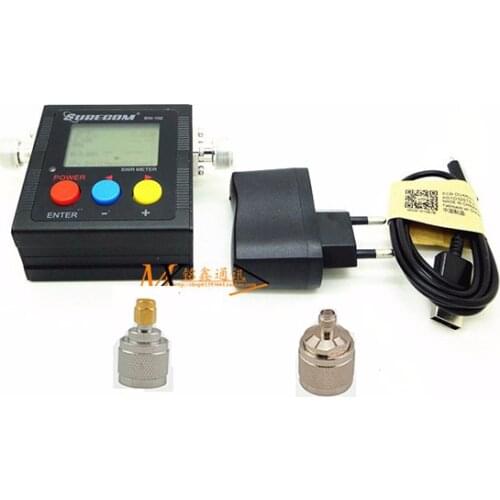 VSWR 1.00-19.9 Digital VHF UHF 125-525mhz SURECOM SW-102 With 2pcs RF Adaptor Baofeng Radio Walkie Talkie Power SWR Meter 120W