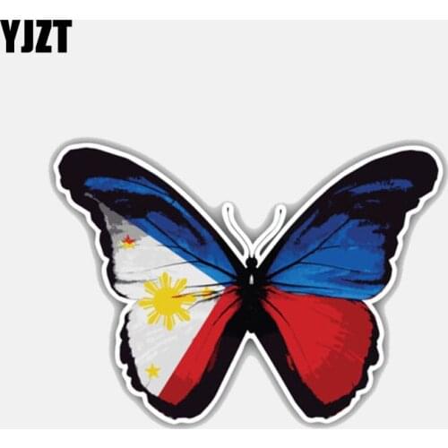 YJZT 9.8CM*7CM Funny Philippines Butterfly Flag Motorcycle Body Accessories Decal Car Sticker 6-3008