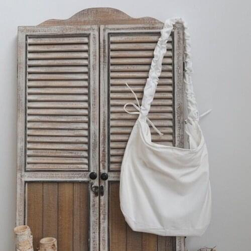 Womens Bag Korean Art Canvas Bag Drawstring Wide Shoulder Strap Messenger Bag Female Student Shoulder School Bag