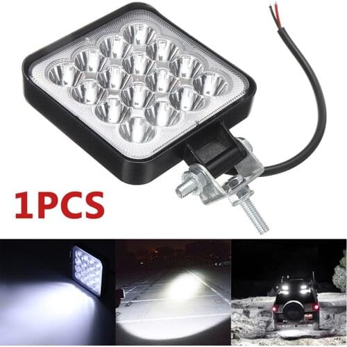 1pc 9V-60V 48W Car Auto Truck 16 LED Light Bar Square Spotlight Off Road LED Work Light 9-60V 3000LM For 4X4 4WD SUV ATV Parts