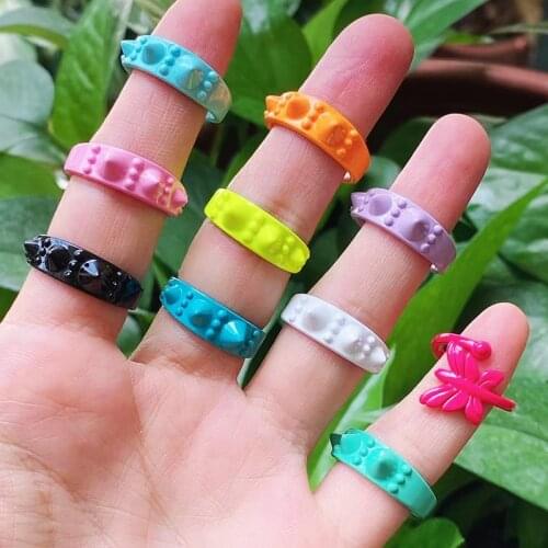 10 Piece Cone shape Summer Color Rings Enamel rings Mix color rings accessories jewelys jewelry party ring Enamel rings 51742