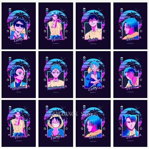 5D DIY Diamond Painting Vintage Anime Luffy Attack On Titan My Hero Academia Diamond Mosaic Embroidery Cross Stitch Home Decor