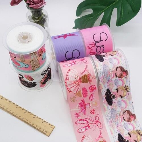 DIY Cartoon Ballet Printed Grosgrain Ribbon For Craft Supplies Sewing Accessories 5 Yards. 29725