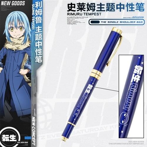 Anime That Time I Got Reincarnated as a Slime Rimuru Tempest Metal Stationery Sign Ballpoint Gel Pen Student Rollerball Pen
