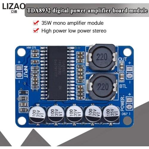 Free shipping! Digital power amplifier board module 35w mono amplifier module High-power TDA8932 low power consumption WAVGAT