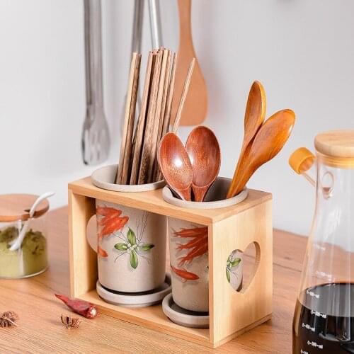 Ceramic Drain Chopstick Storage Holder Knife Fork Spoon Multi-Function Cutlery Rack Kitchen Tools Organizer Holder