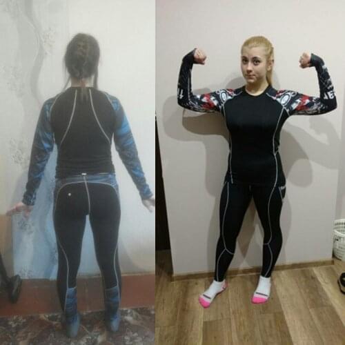 Womens long underwear suit thermal underwear sportswear fitness training quick-drying tights Jogging suit Compressed clothing