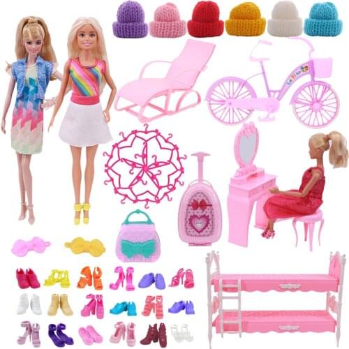 Barbies Doll Clothes Shoes Furniture Bed Dressing Table Accessories Fashion Bike Fit 11.8Inch Barbies Girl Doll,BJD,Toy For Girl