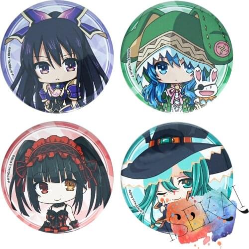 DATE A LIVE Anime Yatogami Tooka Princess Tokisaki Kurumi Nightmare Yoshino Hermit Natsumi Witch Metal Badge Brooch Pins