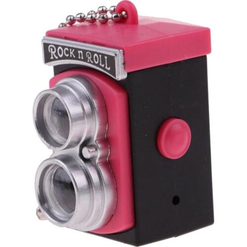 Miniature 1/6 Vertical SLR Camera Model for Dolls House Action Figure Display Decoration Accessory Pink