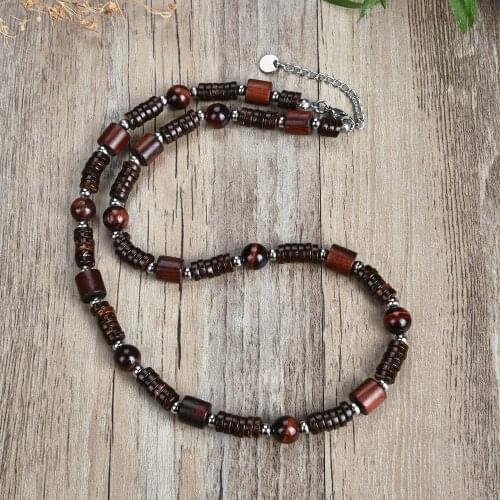 New natural stone bead necklace 316 men and women do not show steel accessories natural tiger eye stone fashion jewelry