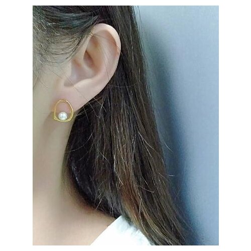 New Arrival Favorite Pearl Earring White Round Sea Shell Pearl Jewelry Round S925 Gold Color Silver Dangle Earrings Lady Gift