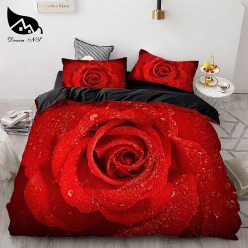 Dream NS 2019 3D Rose Cotton Queen King Twin Duvet Quilt Cover Sheet Pillowcases Wedding Bedding Set Bedspread Bedclothes