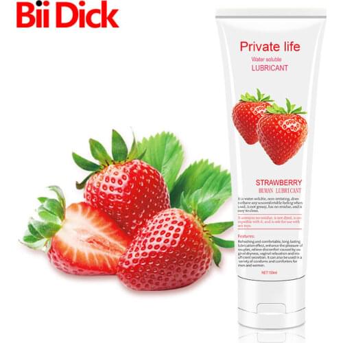 Sex Lubricant 100ml Water-based Lemon/Strawberry/Cherry Fruit Flavor Sex Oil Vaginal and Anal Gel Adults Sex Product Oral
