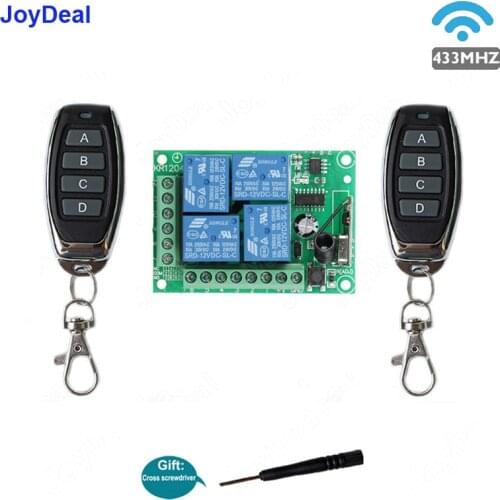 433MHz DC 12V 4CH Wireless RF Remote Control Switch Security System Garage Doors, Gate Electronic Lock Key 4 Buttons Transmitter