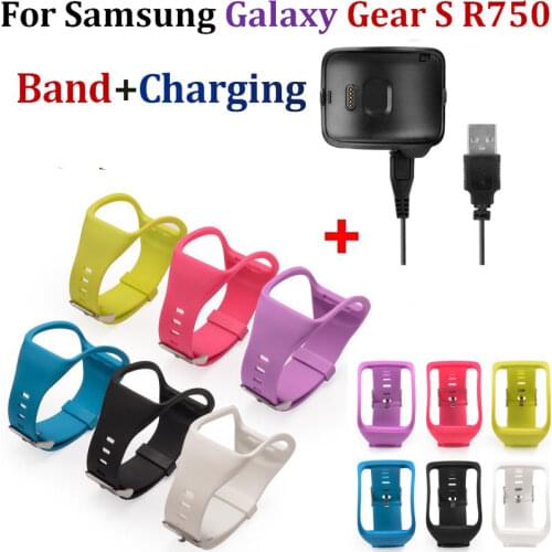 Wristband Belt Strap For Samsung Galaxy Gear S R750 Bracelet Band with USB Charging For Galaxy Gear S R750 Cradle Dock Charger