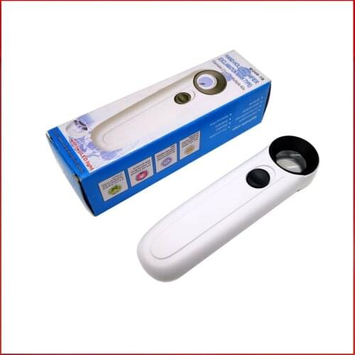 Handheld 40X Magnifying Magnifier Mini LED Acrylic lens Glass Jeweler Loupe Loop With 2 LED Light Jewelry Watch Repair Tool