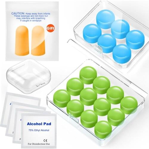 18Pcs Silicone Ear Plugs Sleep Anti-Noise Snoring Earplugs Noise Cancelling For Sleeping Noise Reduction Protect Hearing Travel